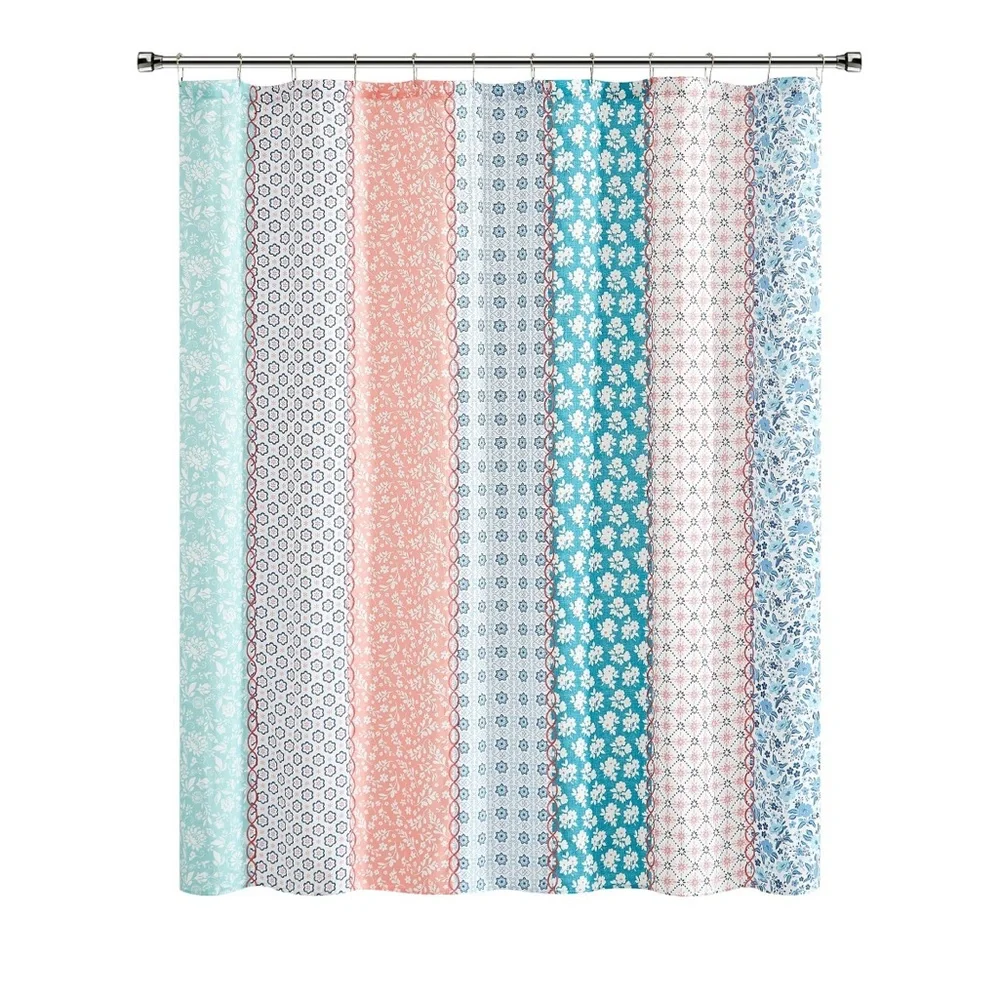 The Pioneer Woman Ditsy Patchwork Cotton-Rich Shower Curtain 72